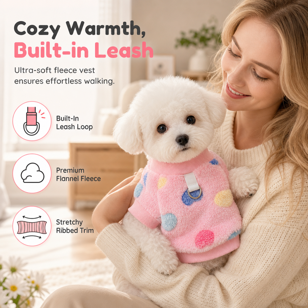 Warm Pet Sweater Vest with Leash Ring