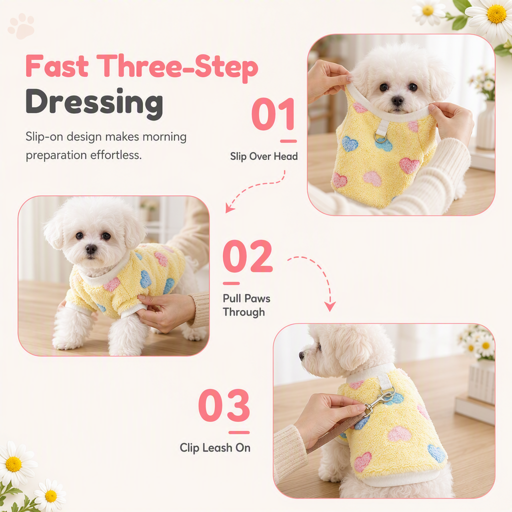 Warm Pet Sweater Vest with Leash Ring