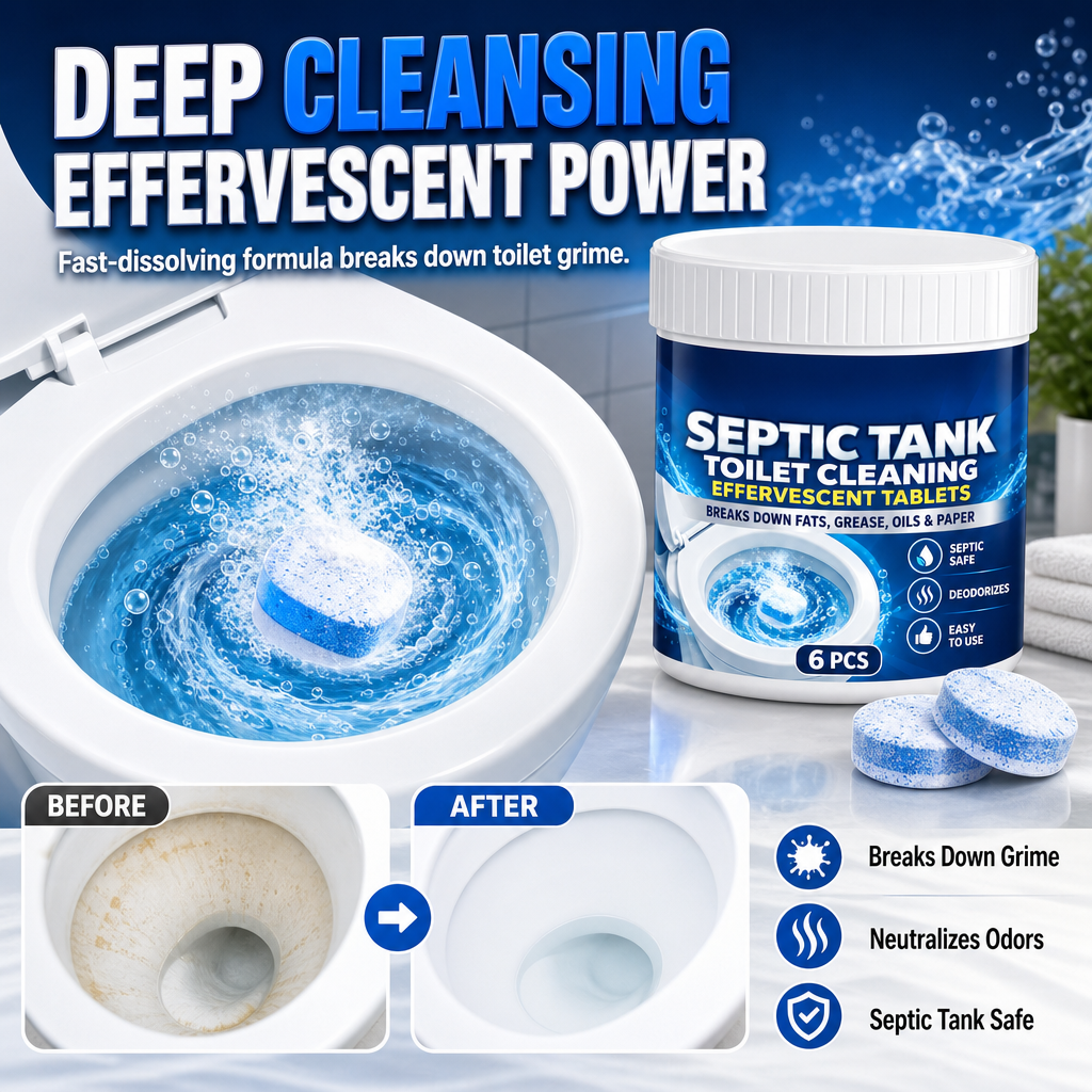 Septic Tank Safe Toilet Cleaning Effervescent Tablets