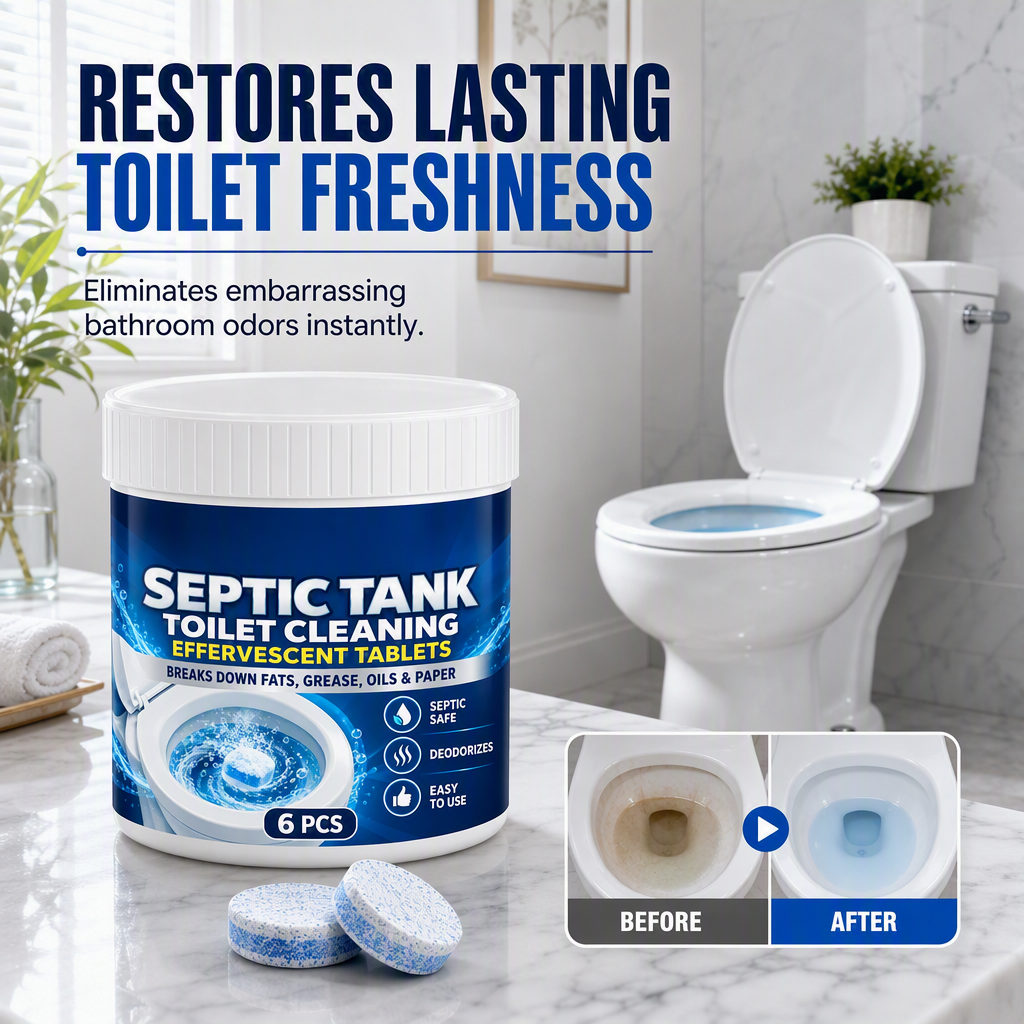 Septic Tank Safe Toilet Cleaning Effervescent Tablets