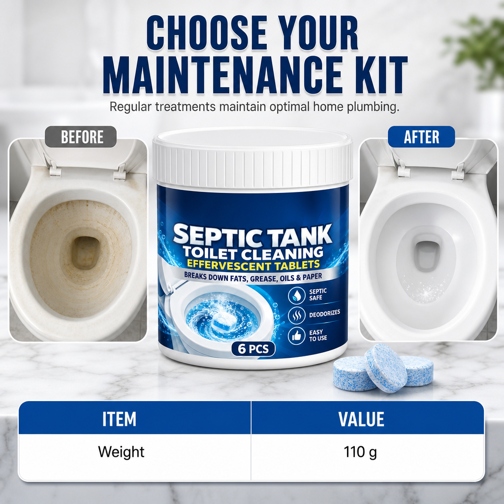 Septic Tank Safe Toilet Cleaning Effervescent Tablets