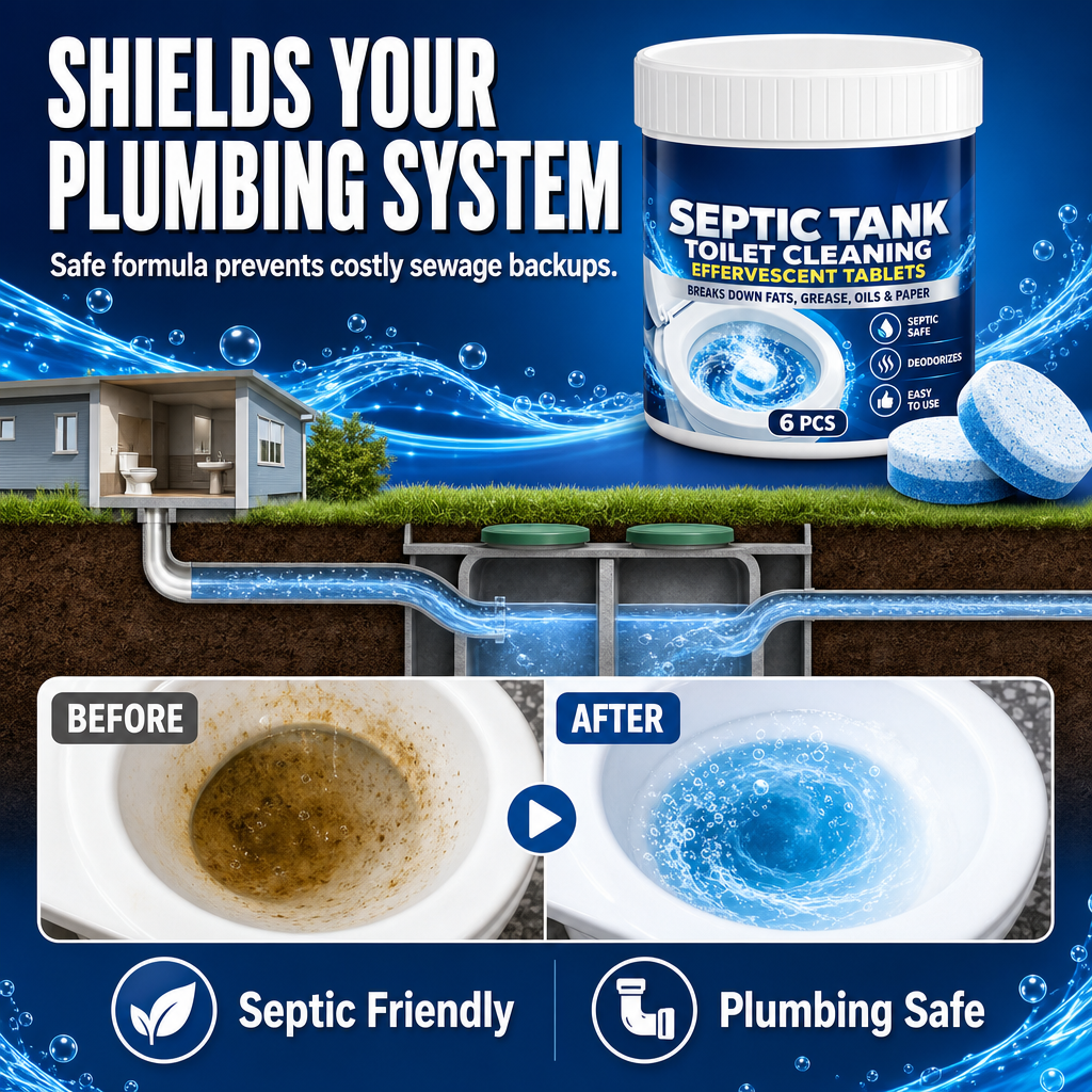 Septic Tank Safe Toilet Cleaning Effervescent Tablets