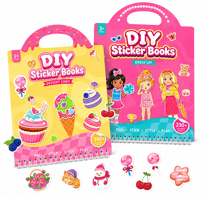 Portable Reusable DIY Sticker Books for Kids