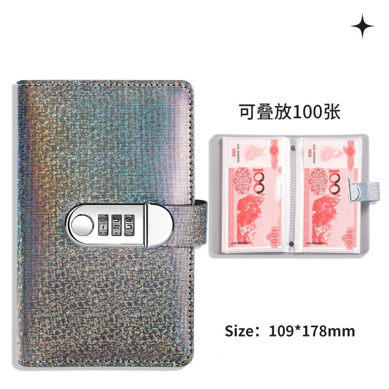 Glitter Lockable Budget Binder for Cash Savings