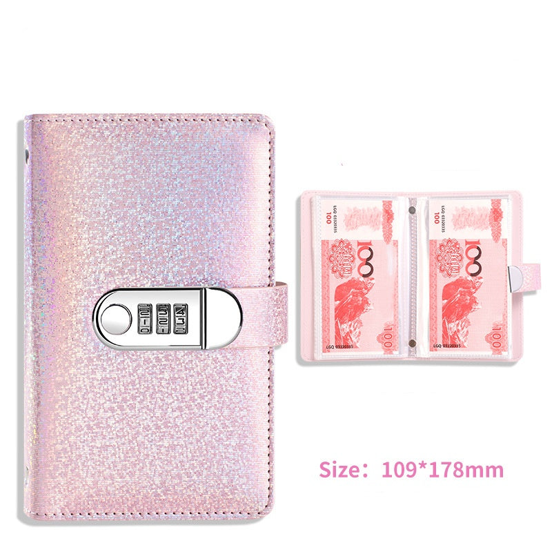Glitter Lockable Budget Binder for Cash Savings