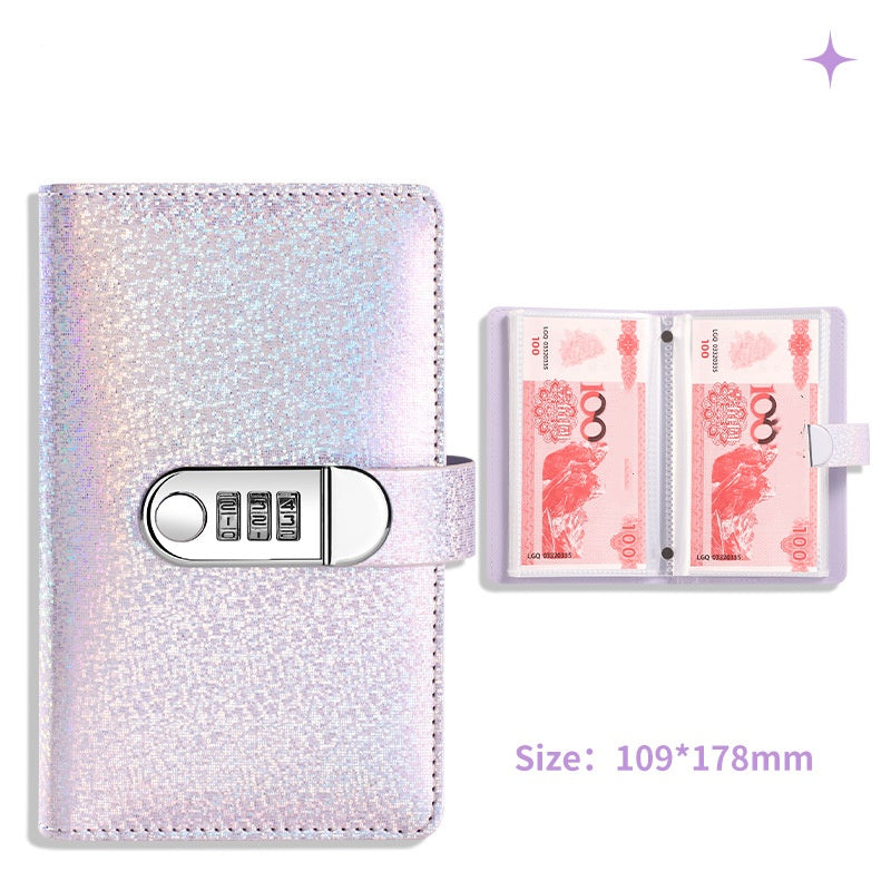 Glitter Lockable Budget Binder for Cash Savings