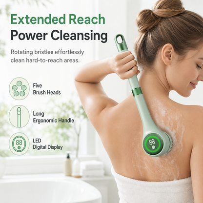 USB Rechargeable Long Handle Electric Bath Brush
