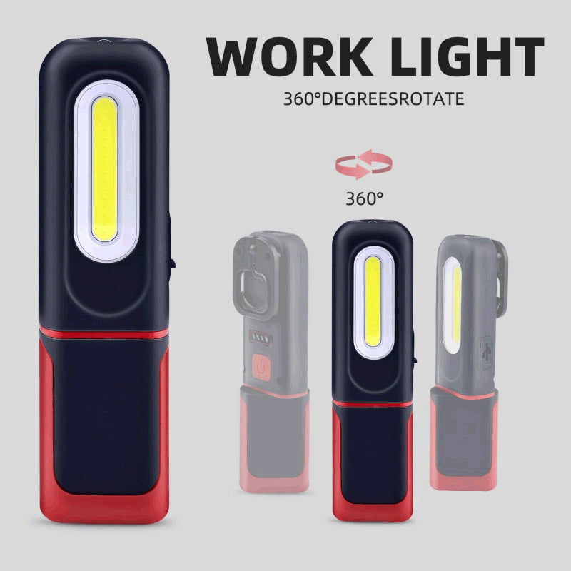 🥳2026 HOT SALE🥳💞50K+ SOLD! 🔦🧲 50% OFF! Rechargeable COB LED Work Light – 350lm, magnetic base & 360° rotation. Hands-free for repairs & camping! 🛡️💪
