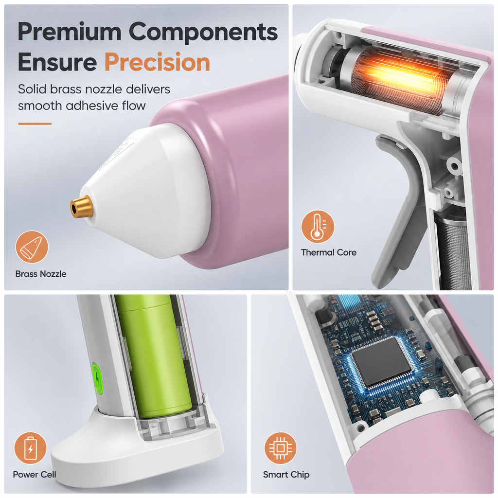Rechargeable Hot Melt Glue Gun with Stand and 10 Glue Sticks