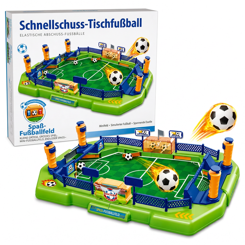 ⚽ Tabletop Football Game: 2-Player, Spring Flippers, Goal Bell, Screen-Free Fun