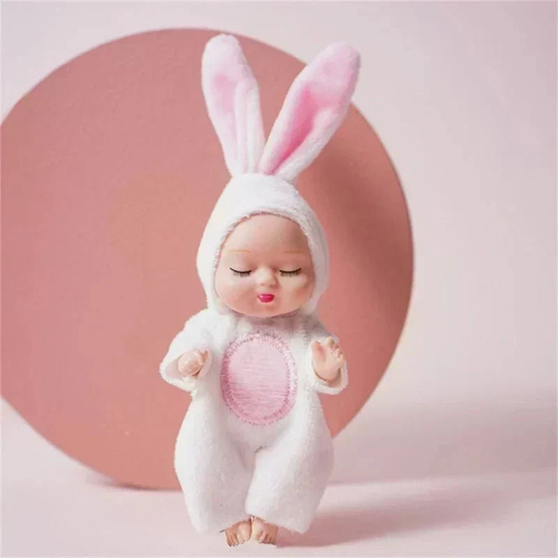 👶 50% OFF! 🧸 Mini Lifelike Sleeping Baby Doll Set – Animal costumes & realistic ✨