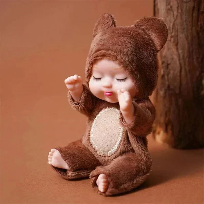 👶 50% OFF! 🧸 Mini Lifelike Sleeping Baby Doll Set – Animal costumes & realistic ✨