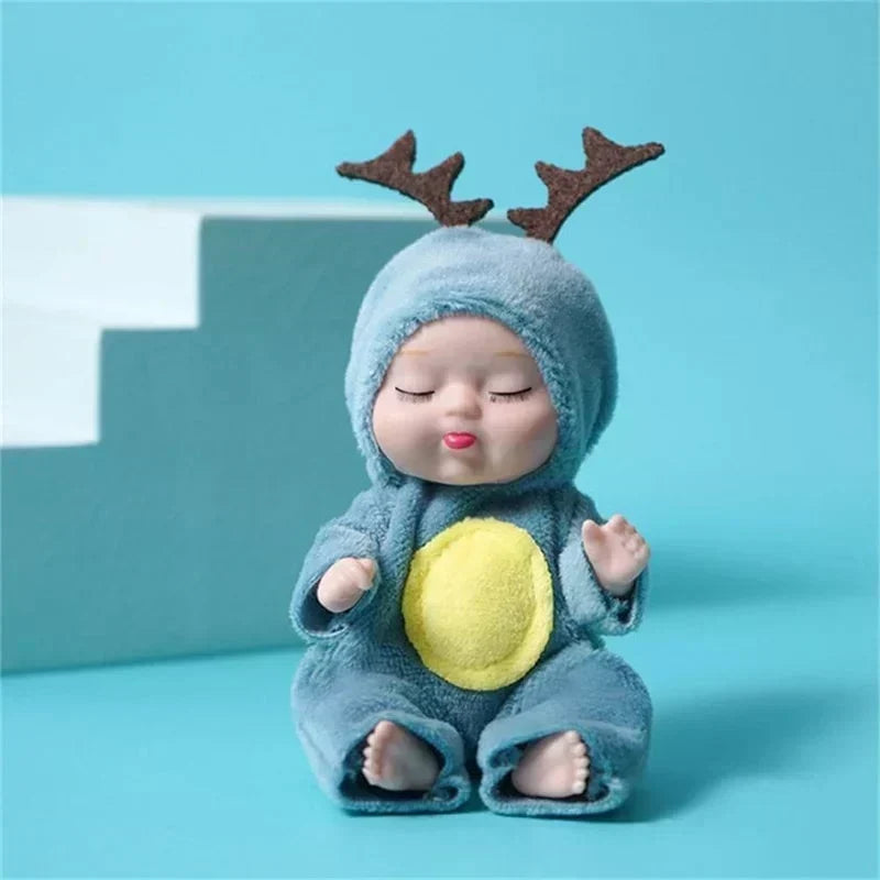 👶 50% OFF! 🧸 Mini Lifelike Sleeping Baby Doll Set – Animal costumes & realistic ✨