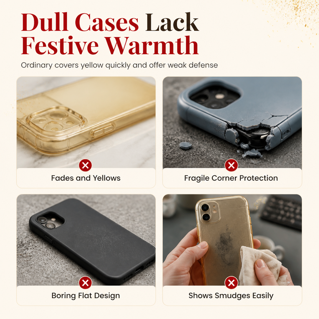 Christmas Tree Art Deco Glitter Casing - Shockproof TPU Cellphone Case with Anti-Slip Grip, Durable All-Around Protection