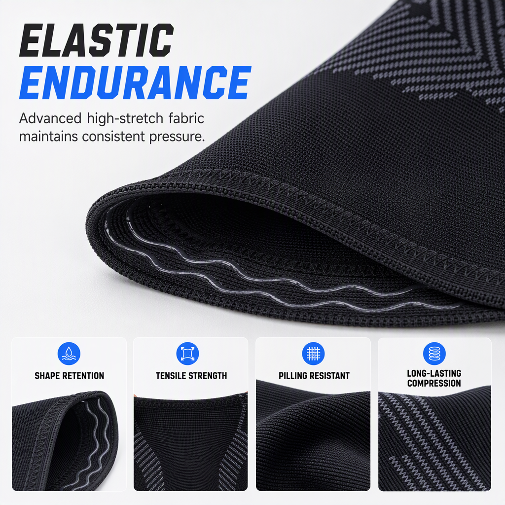 1 Pair Long Compression Knee Sleeves Non Slip Full Leg Protection Sports Knee Pads for Cycling and Fitness