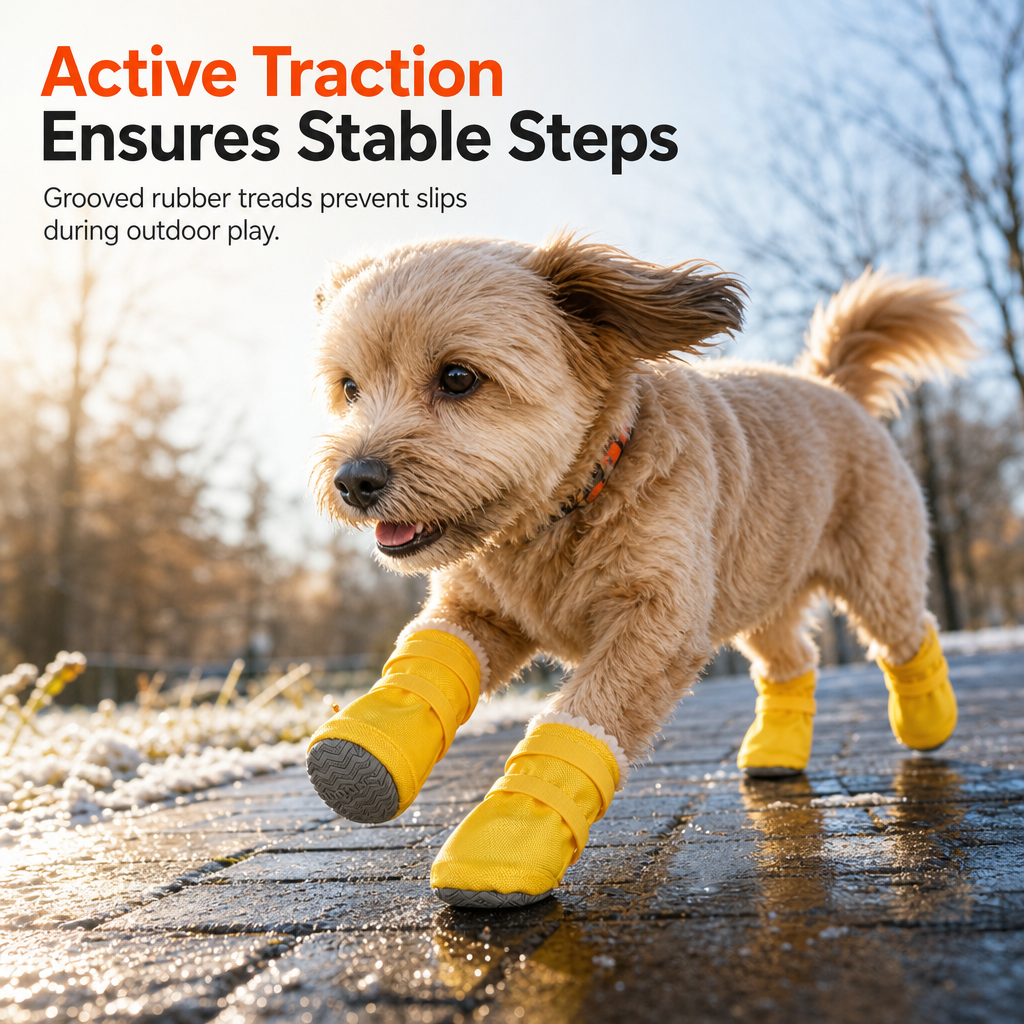 🥳2026 HOT SALE🥳💞50K+ SOLD! 🐕❄️ 50% OFF! Winter Warm Waterproof Dog Boots – plush lining, non-slip rubber soles & water-resistant shell. Keep paws warm & safe on winter walks! 🛡️✅